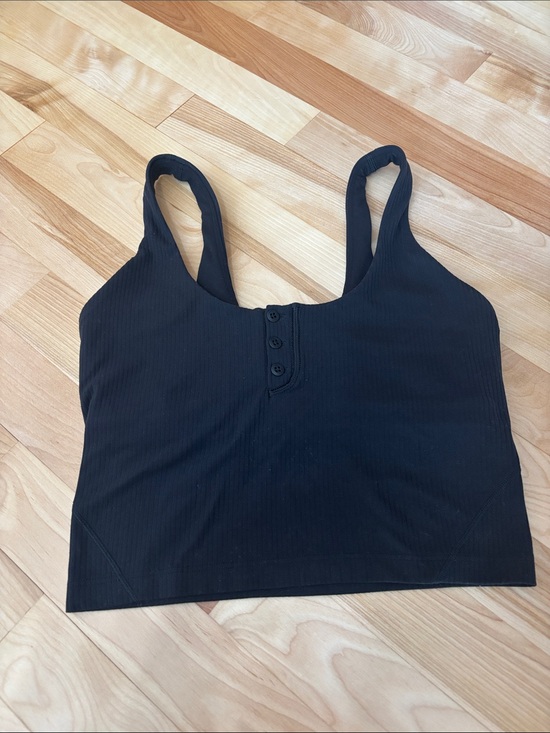 lululemon athletica Tops - Lululemon Align Black Ribbed Button-Front Crop Tank size 2